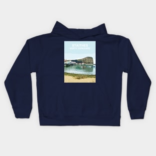 Staithes North Yorkshire. Travel poster Kids Hoodie